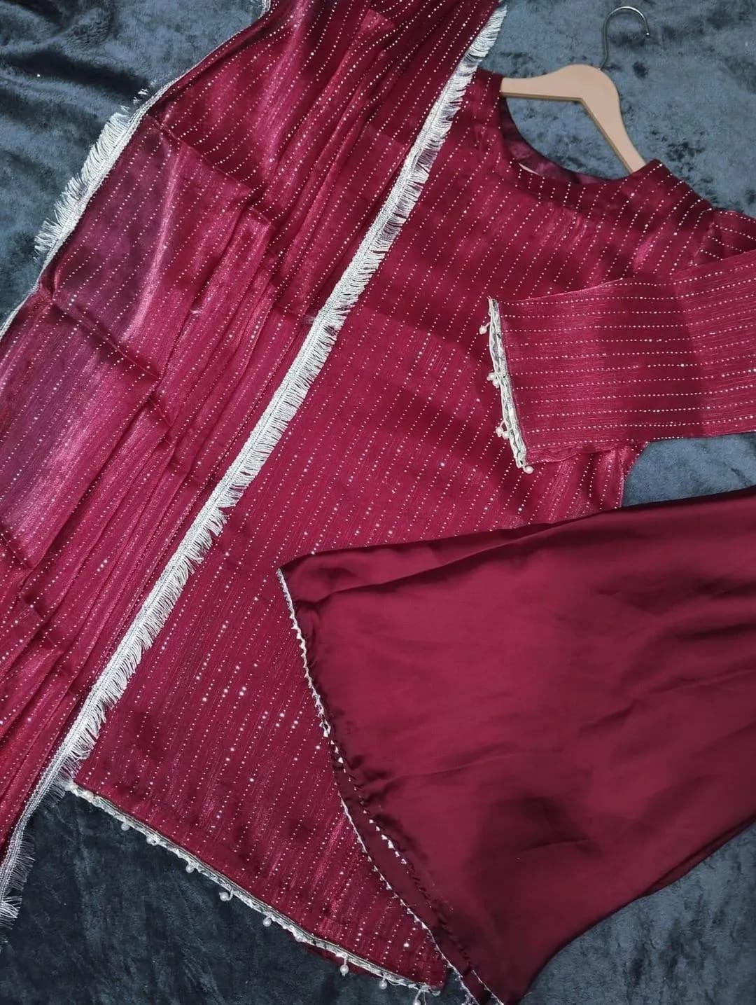 3 Pcs Women's Stitched Shamoz Silk Patch Work Suit